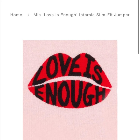MIA 'LOVE IS ENOUGH' INTARSIA SLIM-FIT JUMPER - Picture 2 of 4